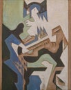 Man with guitar, painting by Maria Blanchard